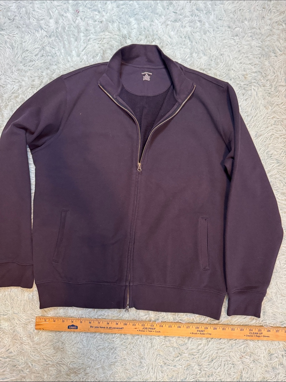 Lands' End Men's Full-Zip Sweater Jacket - navy blue XL